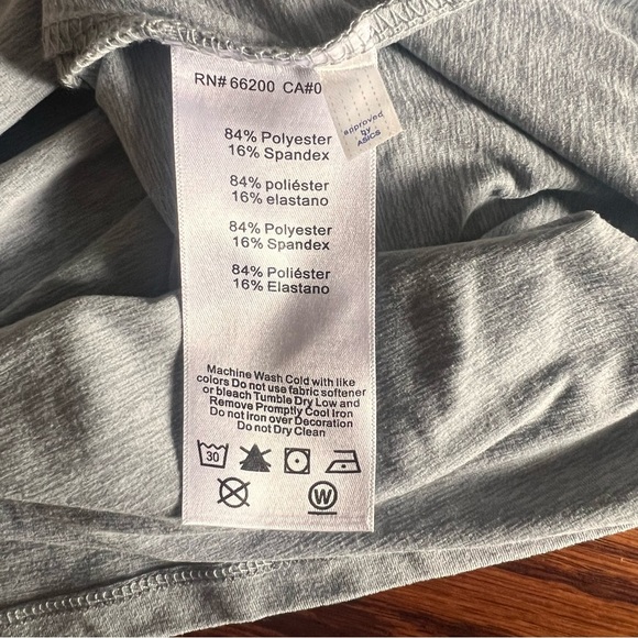 ASICS full over fitted athletic hoodie, thumb holes, grayish blue, size L - Picture 7 of 8